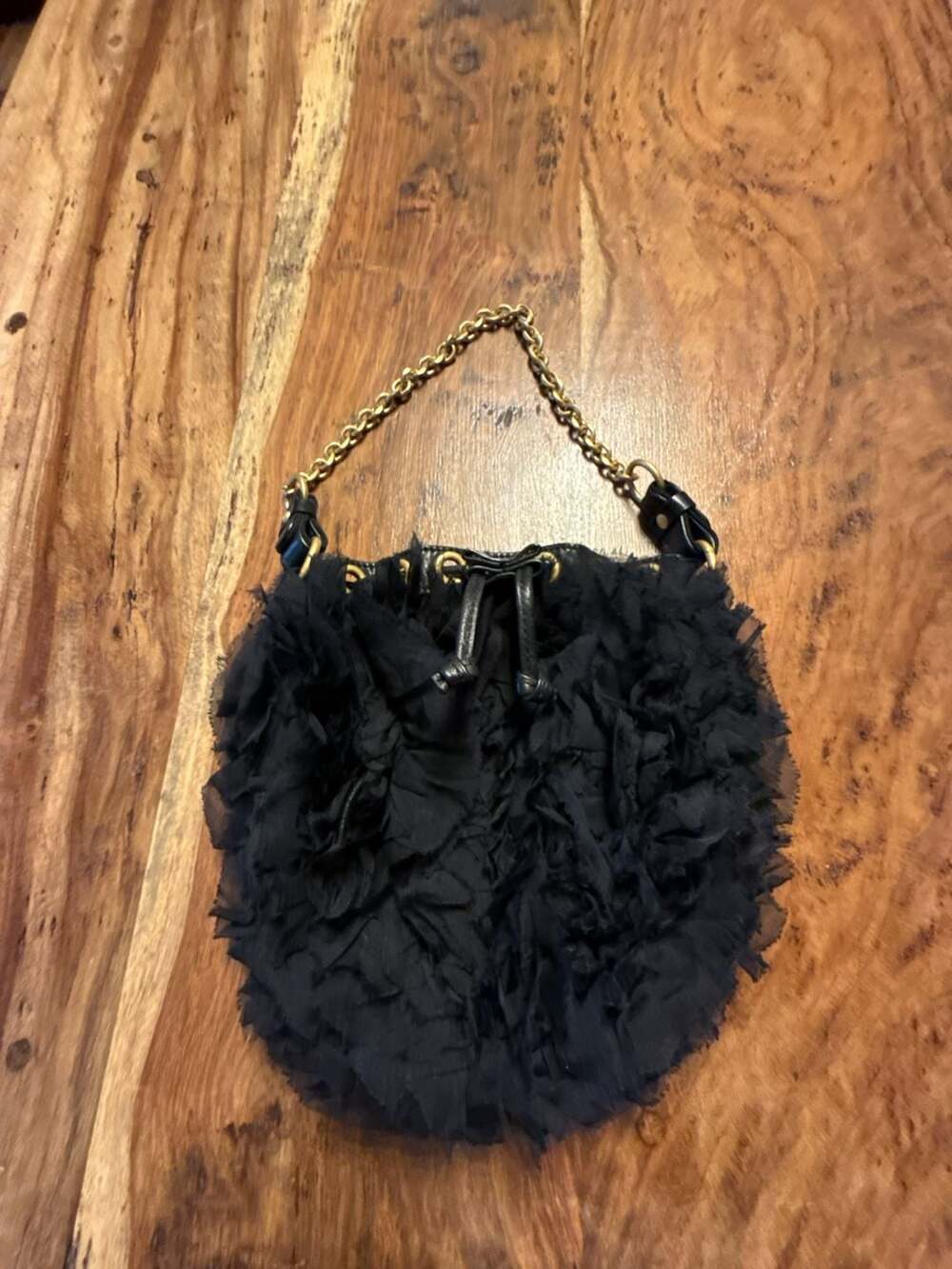 Juicy Couture Vintage Y2K 3D Chiffon Ruffle Floral Bucket Bag